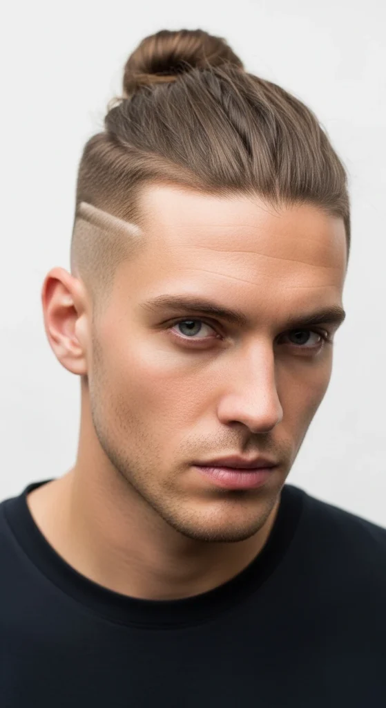 Man Bun with Shaved Sides