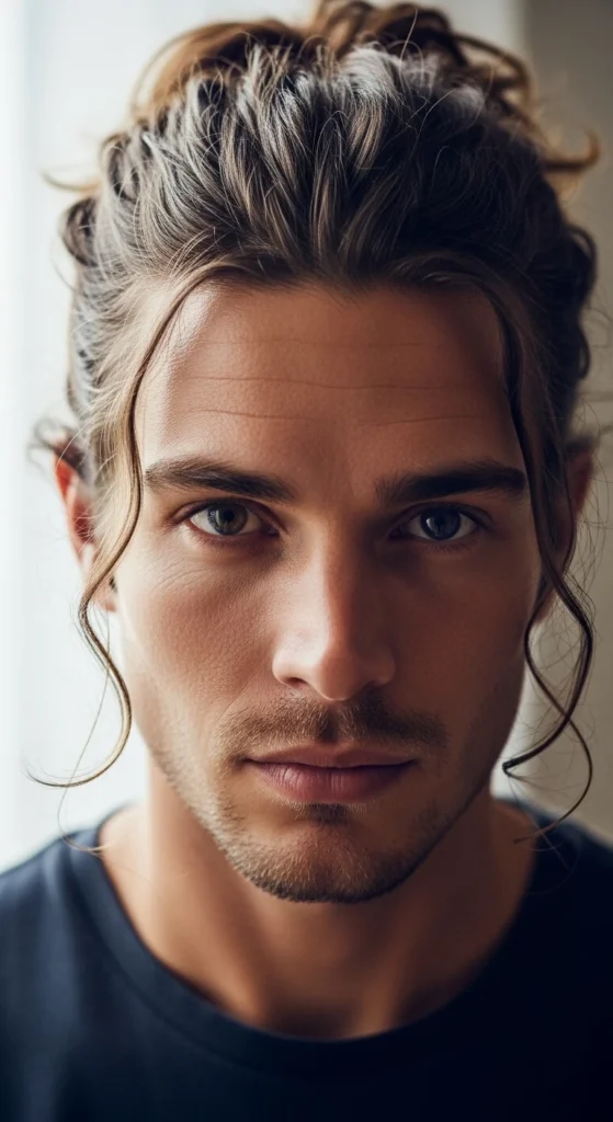 Man Bun with Wavy Texture