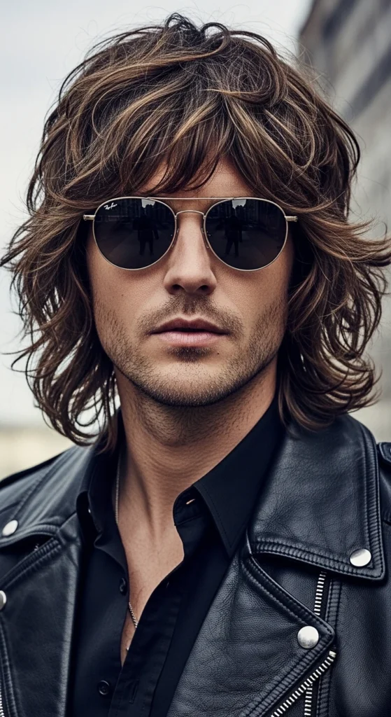Wavy Shag with Curtain Bangs
