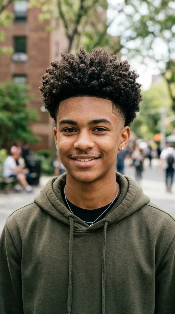 Curly High Top Fade