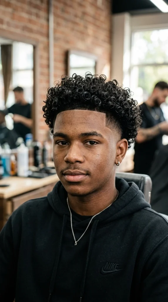 Curly Top Fade