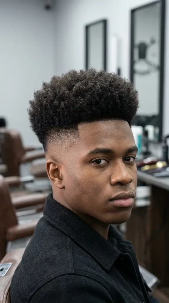 High Fade with Afro