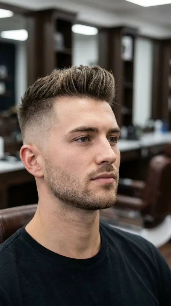 High Fade with Brush Up