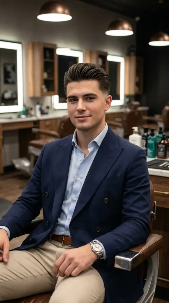 Slick Back with Scissor Fade