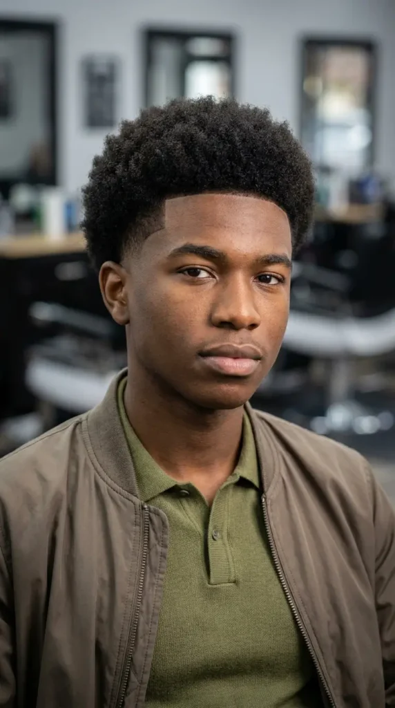 For Black / Afro Hair: Tapered Afro + Line-Up