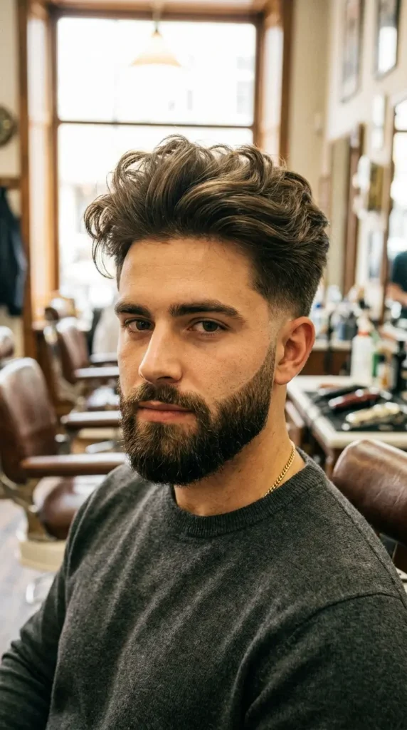 Blowout Taper Fade with Beard