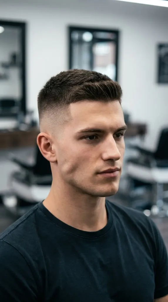 High Fade with Classic Crew Cut