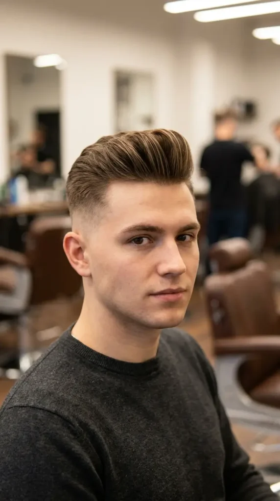 High Fade with Classic Quiff