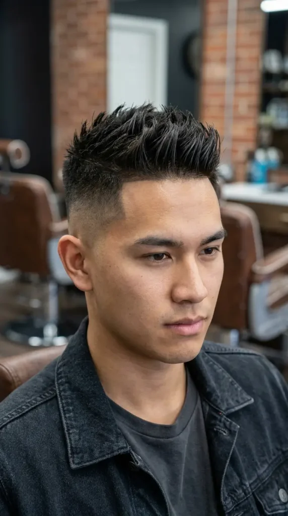 High Fade with Spiky Hair