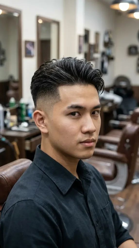 High Fade with Disconnected Undercut