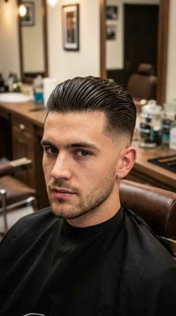 Slick Back with Temple Fade