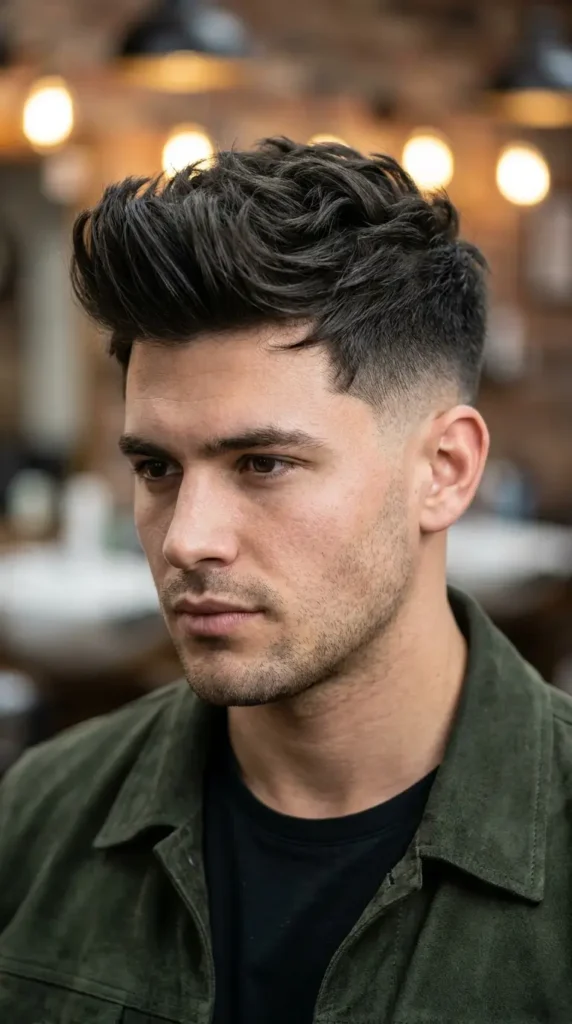 For Thick Hair: Textured Quiff with Fade