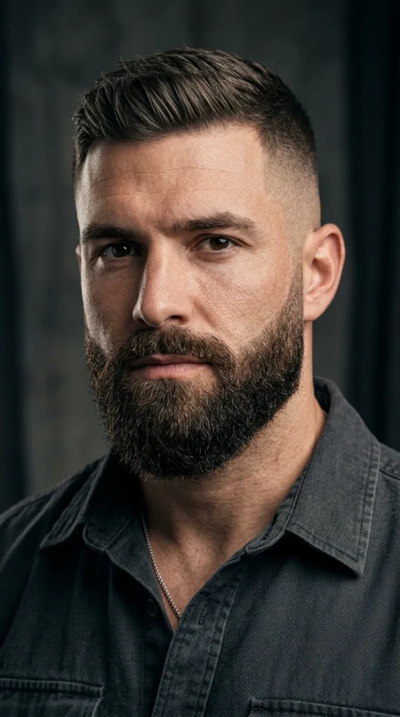 Military Haircut with Beard