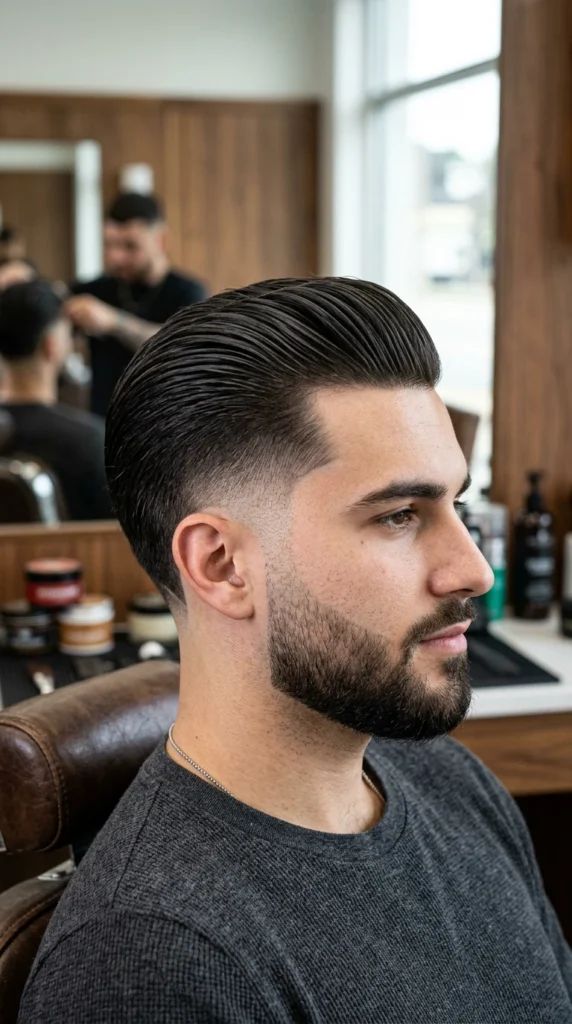 Slick Back with Drop Fade