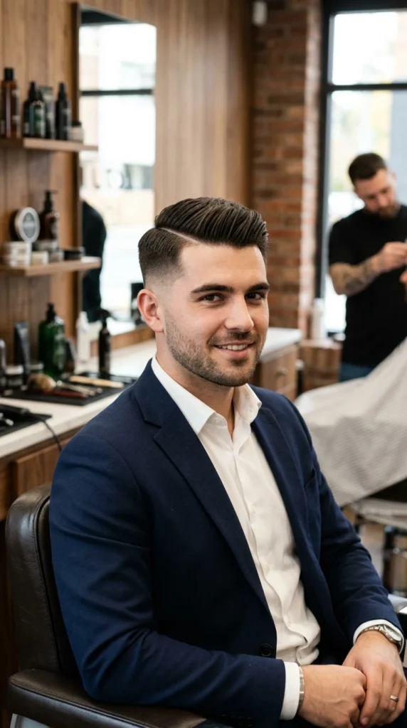 Taper Fade + Side Part