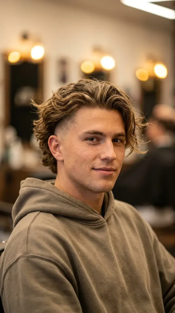 Surfer Haircut with High Fade