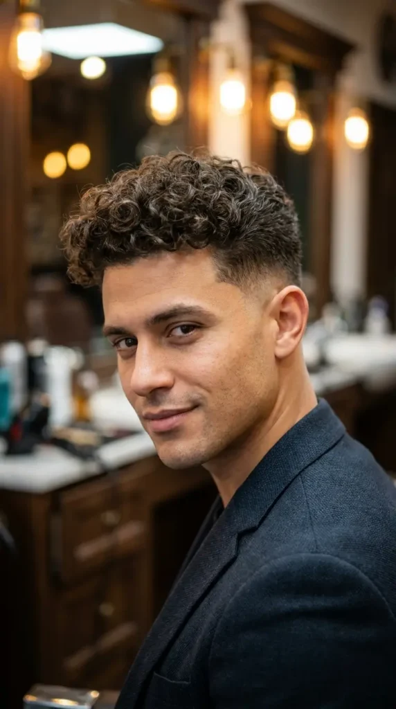 Curly Taper Fade