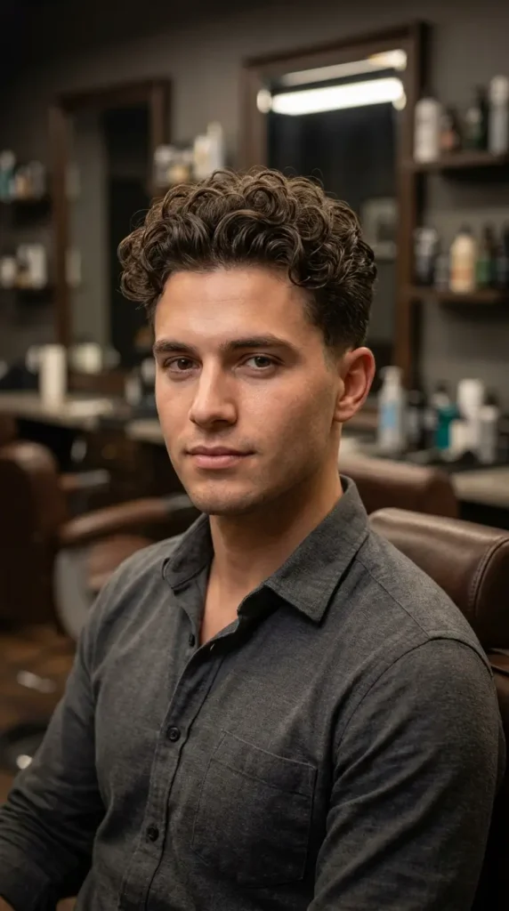 Medium Curly Top with Soft Sides