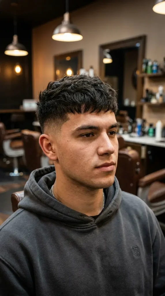 Textured Crop With Burst Fade