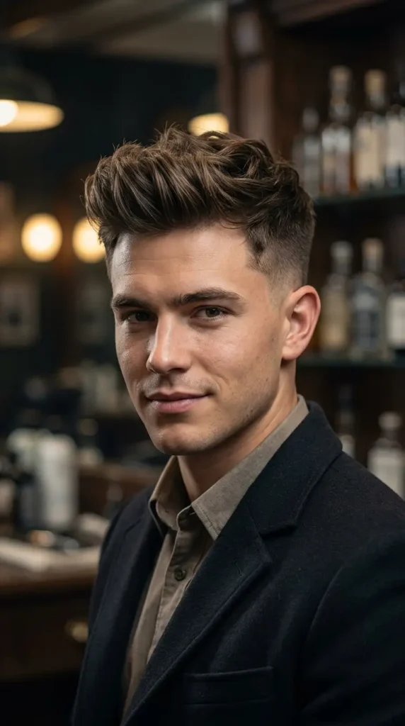 Textured Quiff with Low Fade